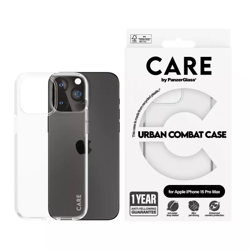 PanzerGlass CARE™ by ® Urban Combat hoesje transparant iPhone 15 Pro Max