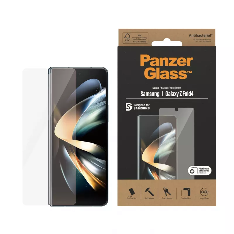 PanzerGlass displaybeschermfolie voor Samsung Galaxy Z Fold4 antibacterieel krasvast