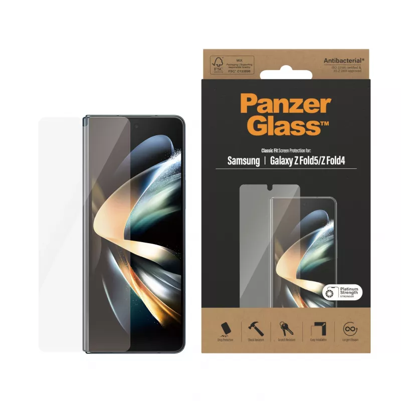 PanzerGlass displaybeschermfolie voor Samsung Galaxy Z Fold4 antibacterieel krasvast
