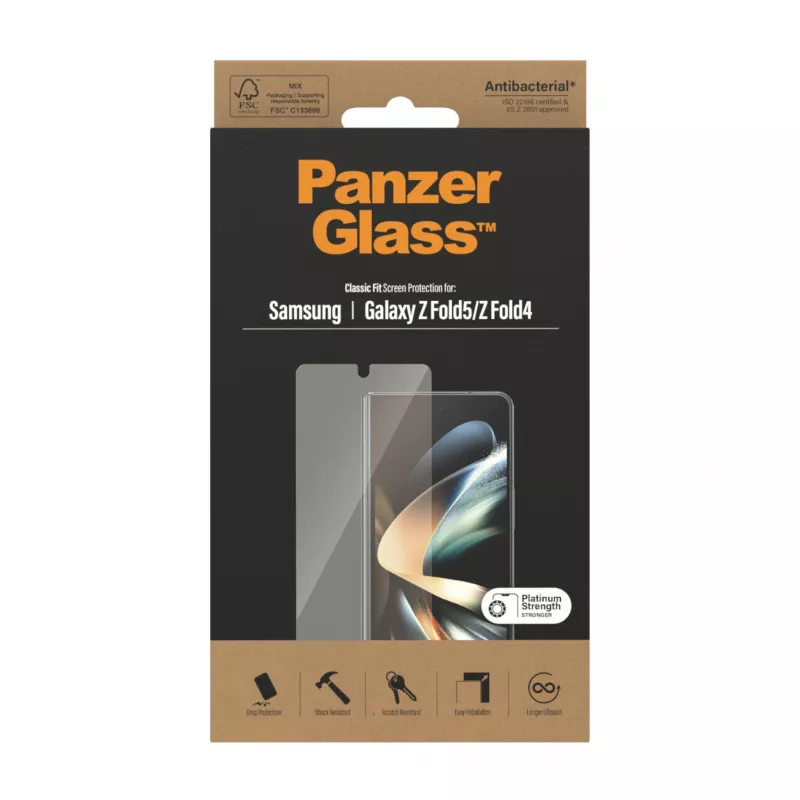 PanzerGlass displaybeschermfolie voor Samsung Galaxy Z Fold4 antibacterieel krasvast