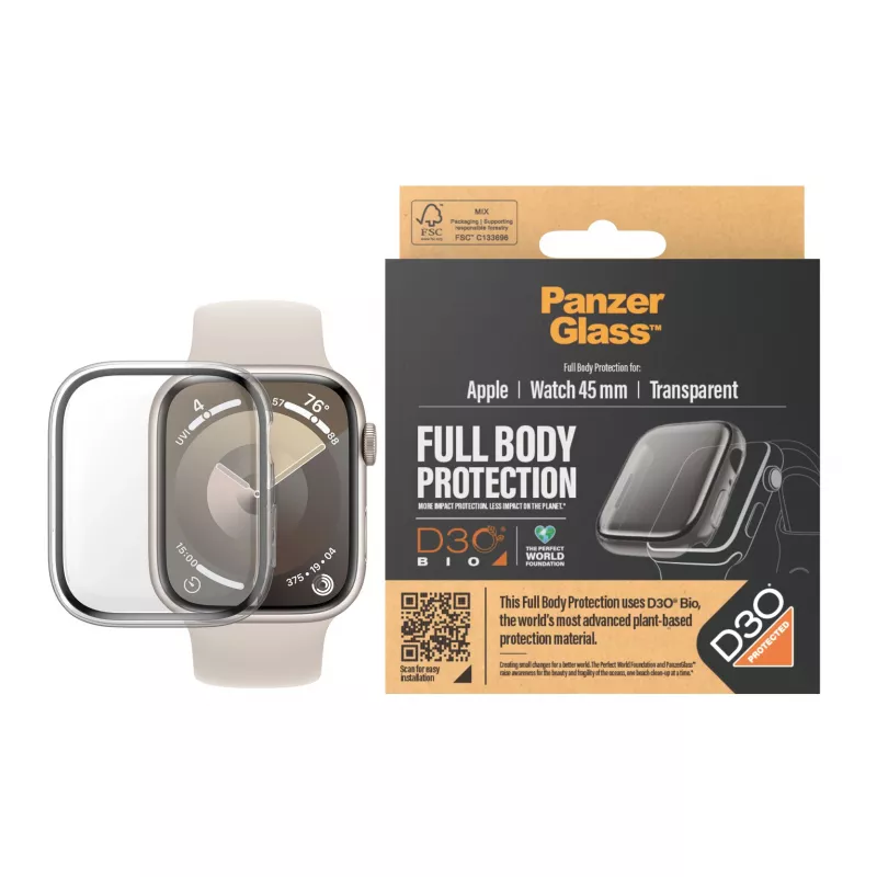 PanzerGlass ® Full Body transparant met D3O® Apple Watch Series 9 | 45mm