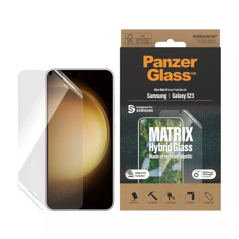 PanzerGlass ® ECO MATRIX displaybescherming Samsung Galaxy S23 | Ultra-Wide Fit met AlignerKit