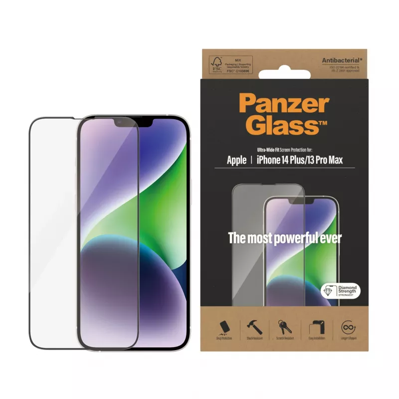 Displayfolie PanzerGlass Apple iPhone 14 Plus 13 Pro Max Ultra-Wide Fit krasvast stootvast