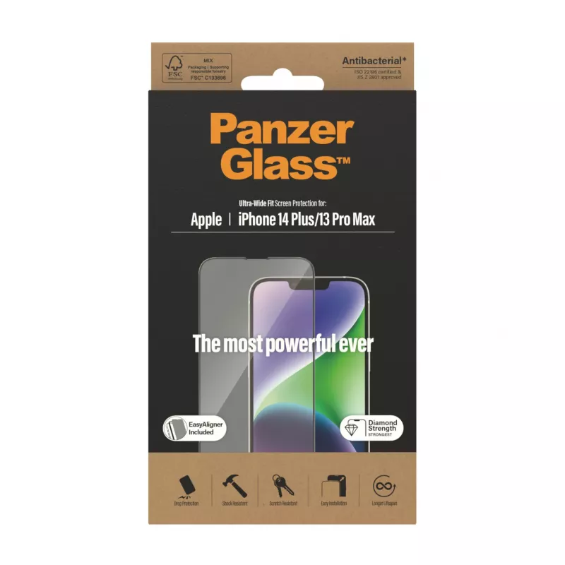 PanzerGlass ® displaybeschermfolie iPhone 14 Plus | 13 Pro Max | Ultra-Wide Fit met EasyAligner