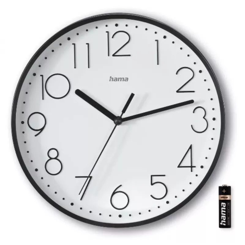 Hama Salina quartz horloge rond zwart, wit