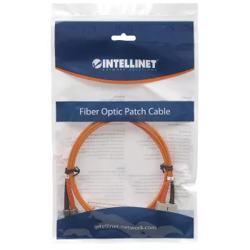 Intellinet glasvezel-patchkabel, OM2, ST/SC, 2m, oranje, duplex, multimode, 50/125 µm, LSZH, glasvezel, levenslange garantie
