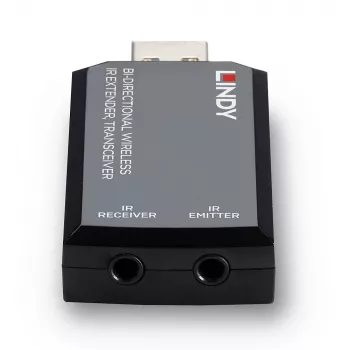 Lindy bidirectionele draadloze IR-extender, transceiver, AV-zender en -ontvanger, 150 m, bedraad, zwart