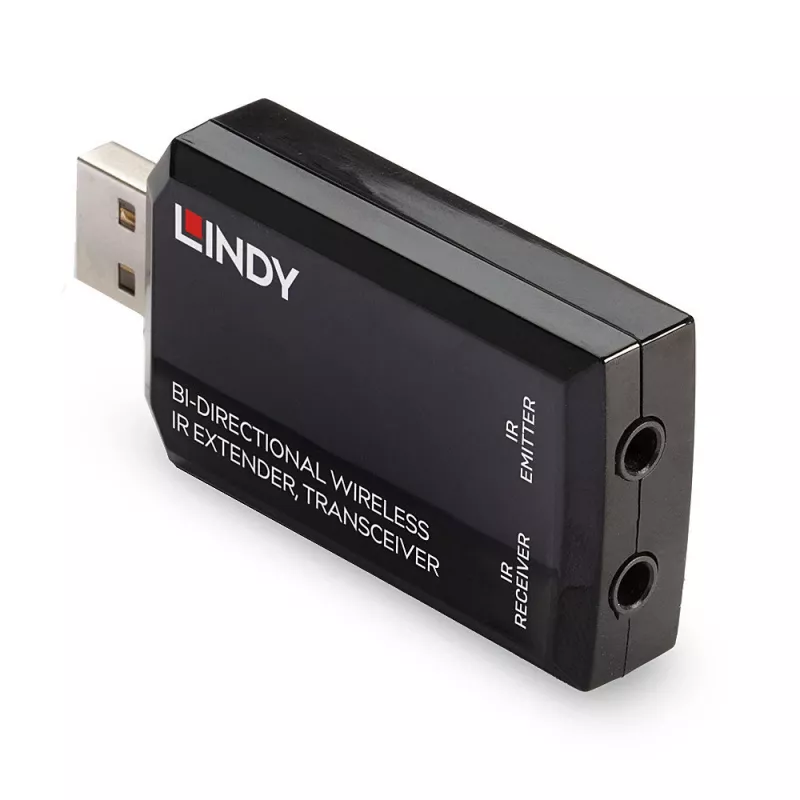 Lindy bidirectionele draadloze IR-extender, transceiver, AV-zender en -ontvanger, 150 m, bedraad, zwart
