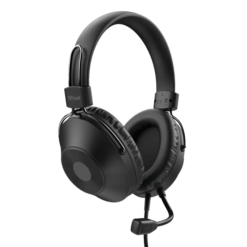 Trust HS-250 headset bedrade headset hoofdband gesprekken/muziek zwart