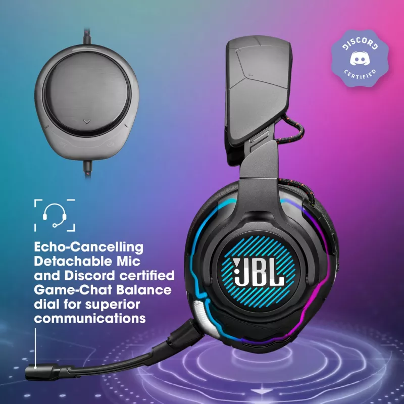 JBL Quantum One bedrade over-ear gaming headset, actieve ruisonderdrukking, USB-C, 3,5 mm, 20 - 20000 Hz, zwart