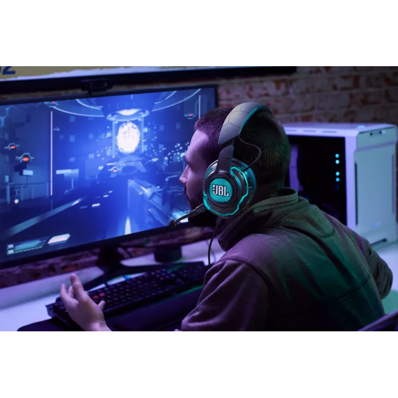JBL Quantum One bedrade over-ear gaming headset, actieve ruisonderdrukking, USB-C, 3,5 mm, 20 - 20000 Hz, zwart