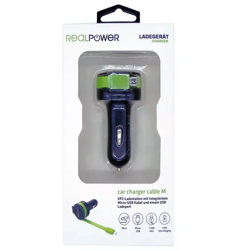 Mobiele oplader RealPower 257635 universeel zwart groen