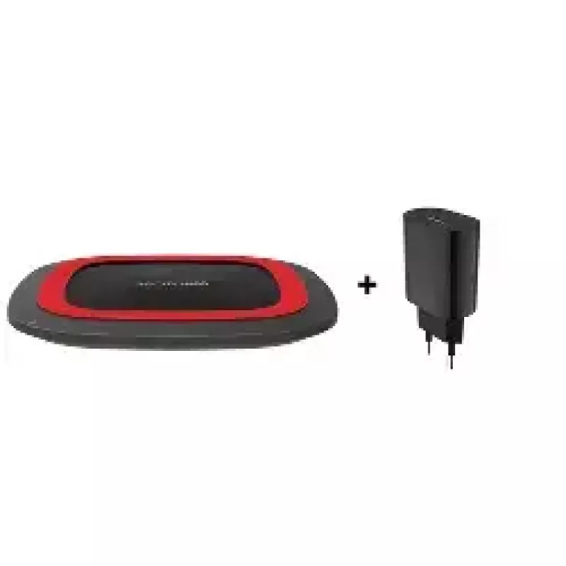 Draadloze oplader RealPower FreeCharge-10 smartphone zwart rood