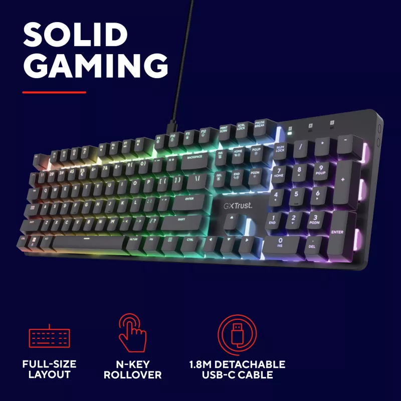 Gaming-toetsenbord Trust GXT 871 Zora mechanisch USB RGB zwart