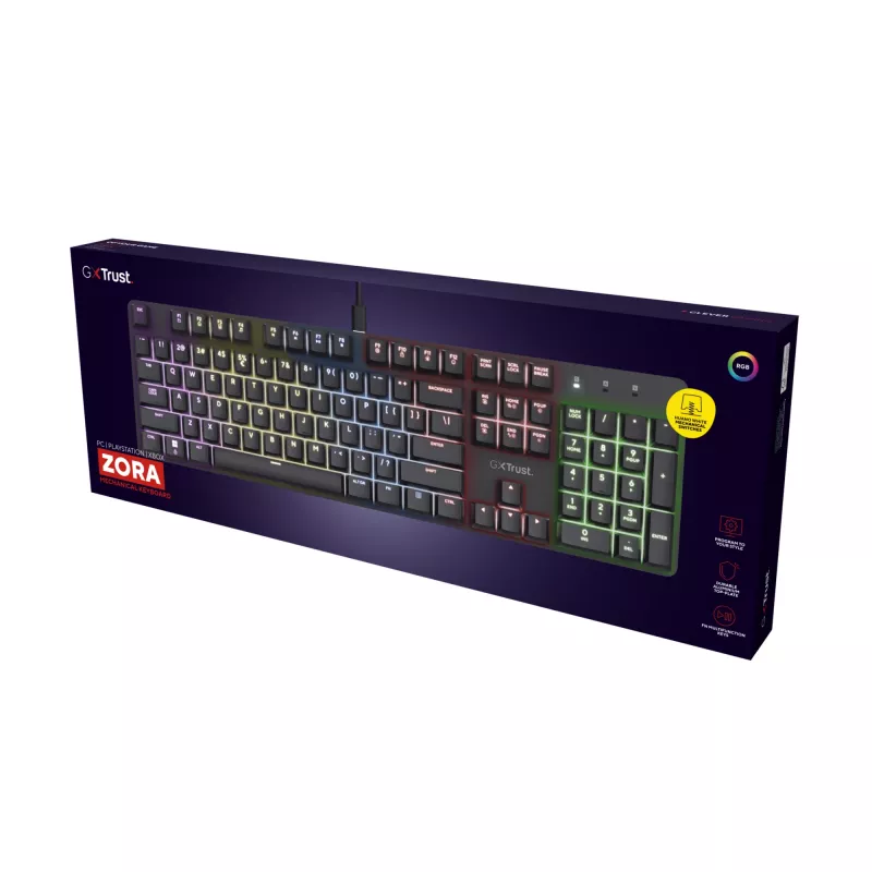 Gaming-toetsenbord Trust GXT 871 Zora mechanisch USB RGB zwart