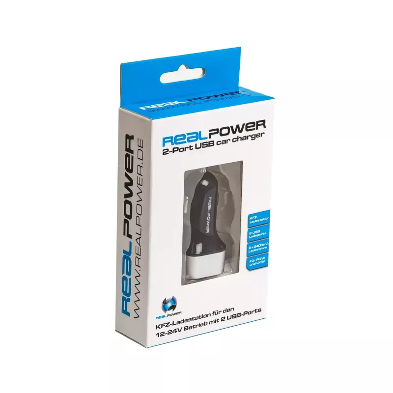 Mobiele oplader RealPower 176635 universeel zwart zilver