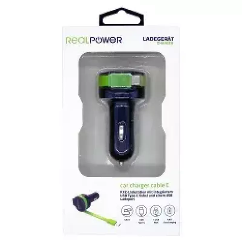 Mobiele oplader RealPower 257636 universeel zwart groen