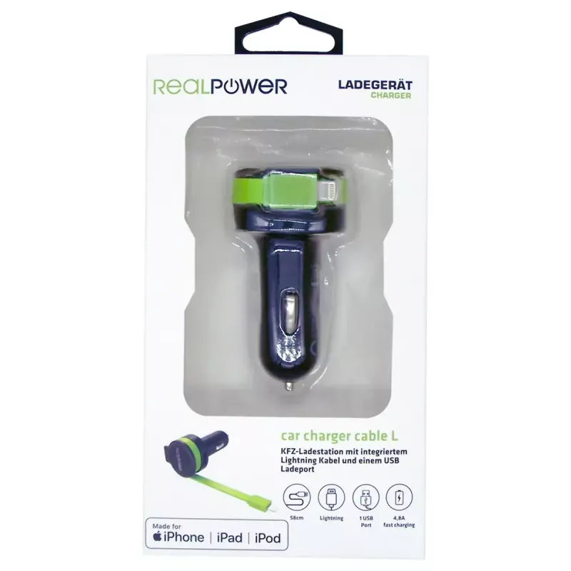 Mobiele oplader RealPower 257637 universeel zwart groen
