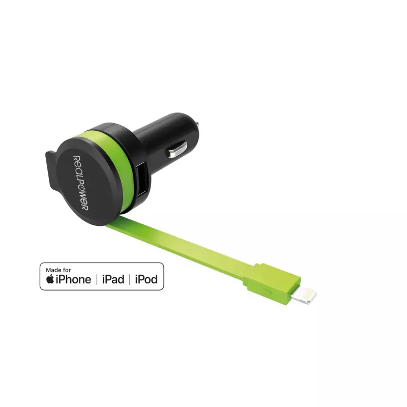 Mobiele oplader RealPower 257637 universeel zwart groen