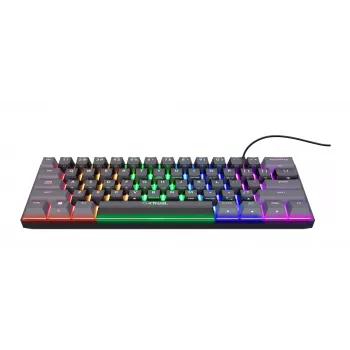 Trust GXT 867 Acira gaming-toetsenbord USB QWERTZ Duits zwart grijs 60% mechanisch RGB