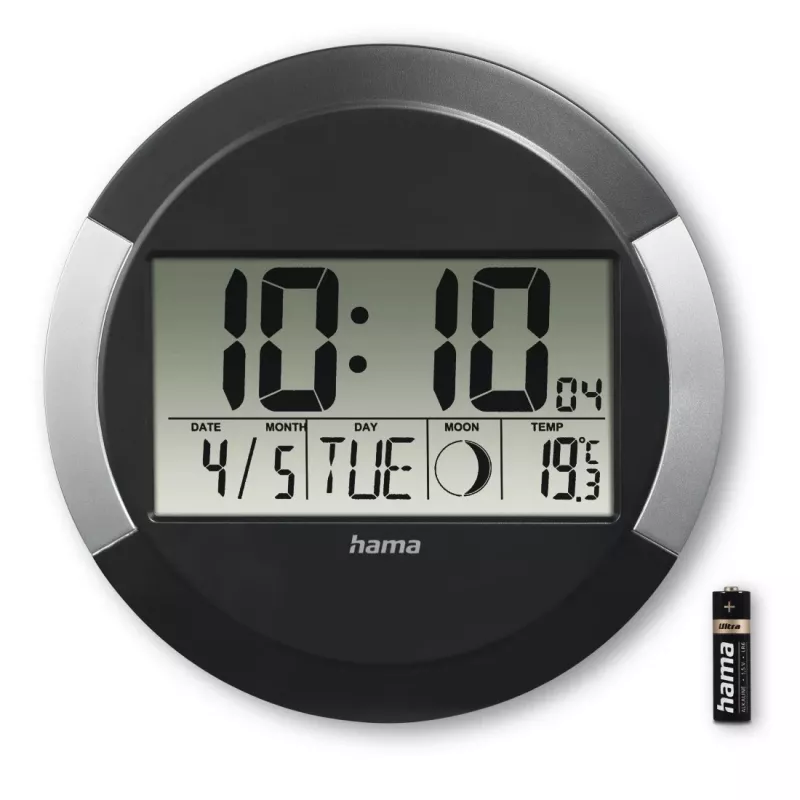 Hama Ischia radiowecker rond zwart, zilver