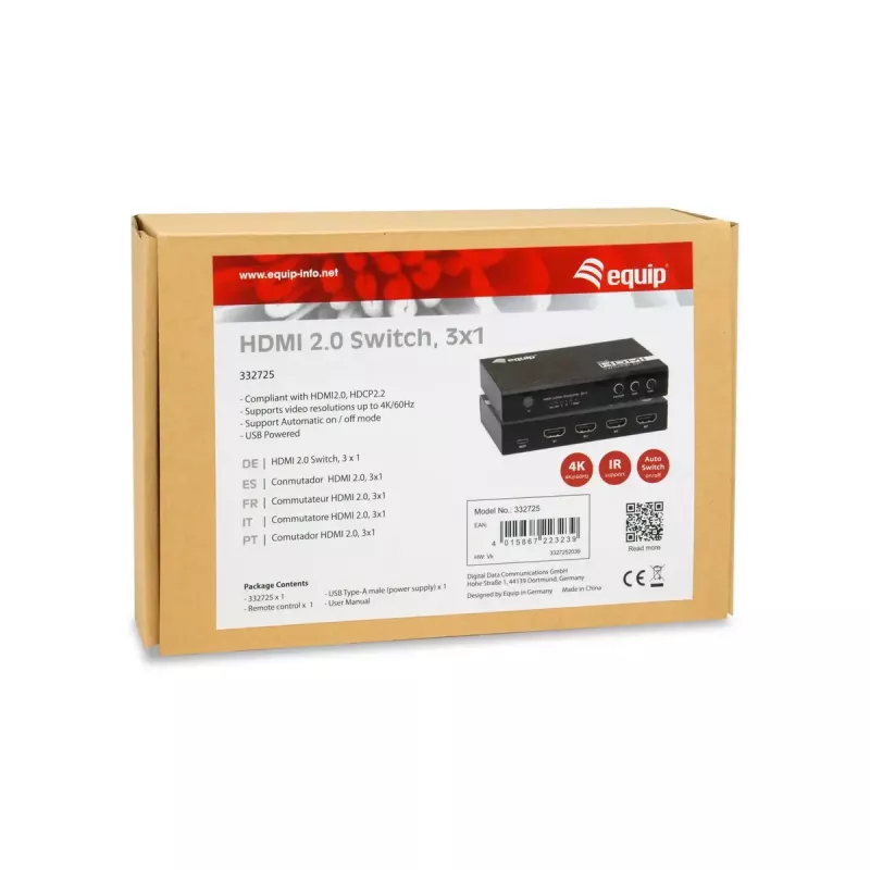 Equip 332725 videoswitch HDMI