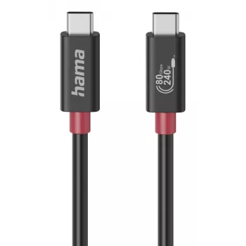 Hama USB-C-kabel, E-Marker, USB4 Gen4, 80 Gbit/s, 5 A, 240 W, 1,00 m