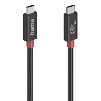 Hama USB-C-kabel, E-Marker, USB4 Gen4, 80 Gbit/s, 5 A, 240 W, 1,00 m