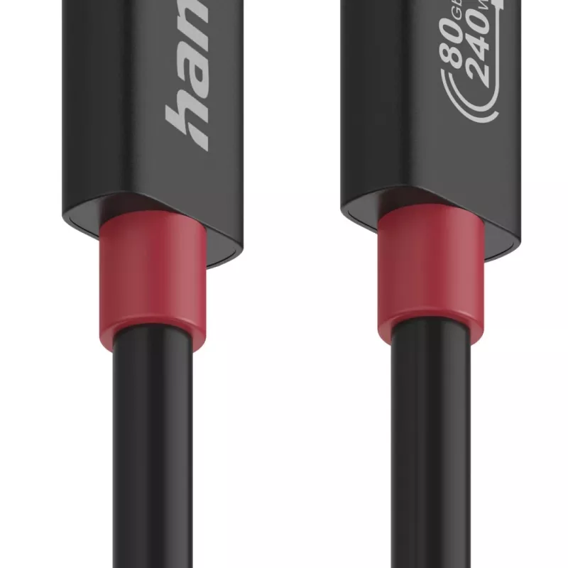 Hama USB-C-kabel, E-Marker, USB4 Gen4, 80 Gbit/s, 5 A, 240 W, 1,00 m