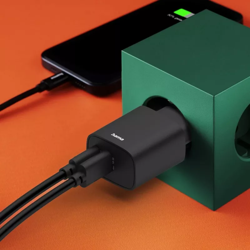 Hama 00201960 mobiele oplader headset, powerbank, smartphone, tablet zwart AC snelladen binnen