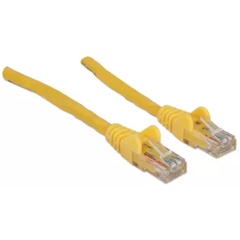 Intellinet netwerk-patchkabel, Cat6, 2 m, geel, CCA, U/UTP, PVC, RJ45, vergulde contacten, rastongbescherming, knikbeschermingshuls, levenslange garantie