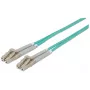 Intellinet glasvezel-patchkabel, OM3, LC/LC, 3 m, aqua, duplex, multimode, 50/125 µm, LSZH, vezel, levenslange garantie