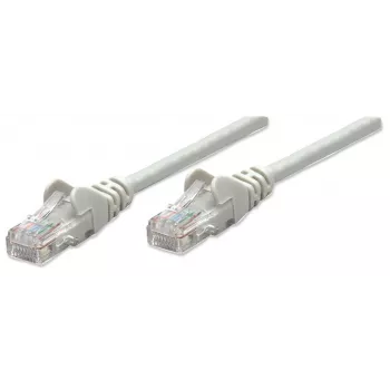 Intellinet netwerk-patchkabel, Cat5e, 0,5 m, grijs, CCA, U/UTP, PVC, RJ45, vergulde contacten, rastnasvrij, knikbescherming, levenslange garantie