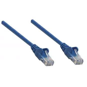 Intellinet netwerk-patchkabel, Cat6, 0,25 m, blauw, koper, S/FTP, LSOH / LSZH, PVC, RJ45, vergulde contacten, rastnasenschutz, knikbescherming, levenslange garantie