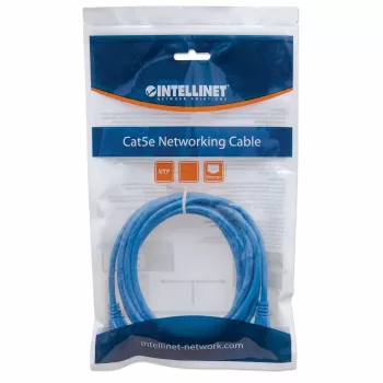 Intellinet netwerk-patchkabel, Cat6, 0,5 m, blauw, CCA, U/UTP, PVC, RJ45, vergulde contacten, snagless, beschermlip, levenslange garantie