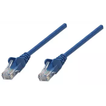 Intellinet netwerk-patchkabel, Cat6, 1 m, blauw, CCA, U/UTP, PVC, RJ45, vergulde contacten, rastnasenschutz, gespoten knikbescherming, levenslange garantie
