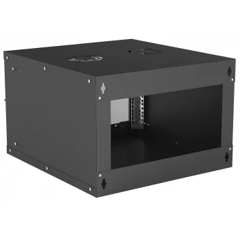 Intellinet 19 inch netwerkkast – wandmontage (Basic), 6HE, 560 mm diep, zwart, gedemonteerd, max. 50 kg, bruikbare diepte 500 mm, glazen deur, rack, onderdelen voor wandmontage (bijv. schroeven en pluggen) niet inbegrepen