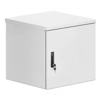 Intellinet Industrial IP55 19 inch wandbehuizing met geïntegreerde ventilatoren, 12HE 600 mm diepte, op dak gemonteerde twee-ventilator ventilatie-eenheid, stof- en waterdichte behuizing, gemonteerd, lichtgrijs RAL7035