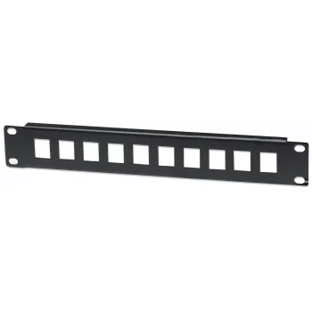 Intellinet patchpanel, leeg, 10 inch, 1HE, 10-poorts, zwart, rackmontage, 1HE, zwart