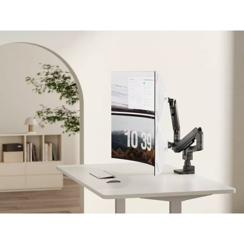 Equip 17-35 inch Heavy-Duty dual-monitor tafelhouder, zwart