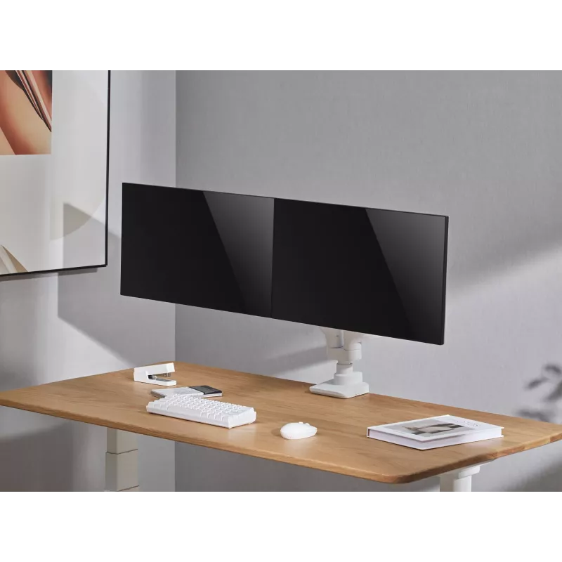 Equip 17 inch - 35 inch hoogbelastbare dual-monitor tafelhouder, wit