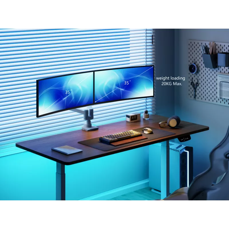 Equip 17 inch - 35 inch hoogbelastbare dual-monitor tafelhouder, wit