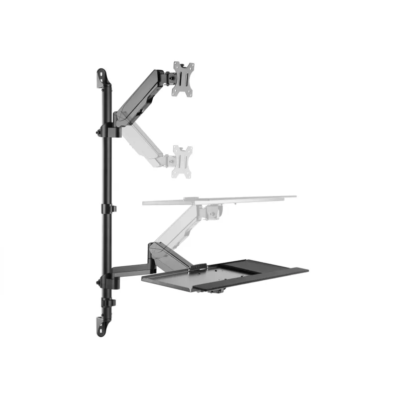 Equip wandgemonteerde workstation voor één monitor 17 inch – 32 inch