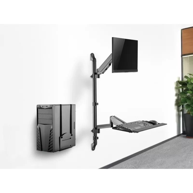 Equip wandgemonteerde workstation voor één monitor 17 inch – 32 inch