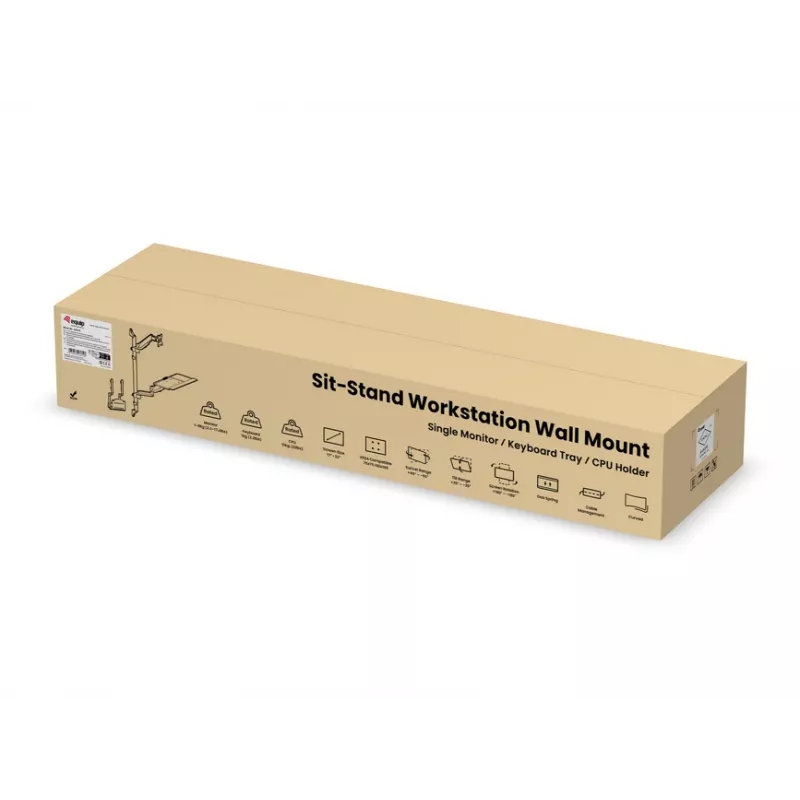 Equip wandgemonteerde workstation voor één monitor 17 inch – 32 inch