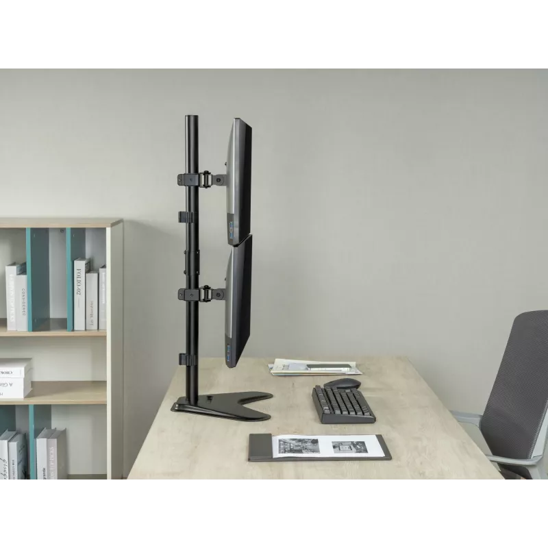 Equip 17 inch-32 inch dual-verticaal monitor tafelstandaard