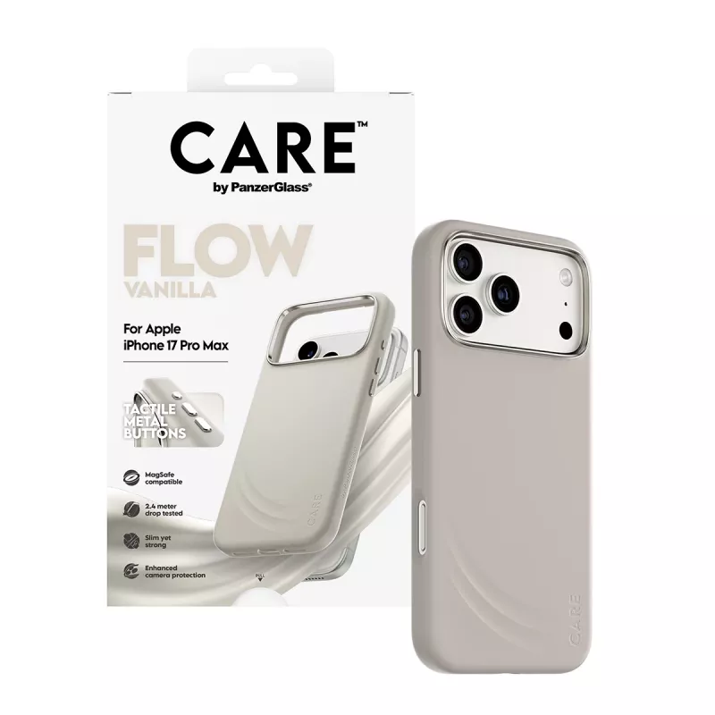 Cover PanzerGlass CARE by ® Feature FLOW Case Vanilla met MagSafe iPhone 17 Pro Max