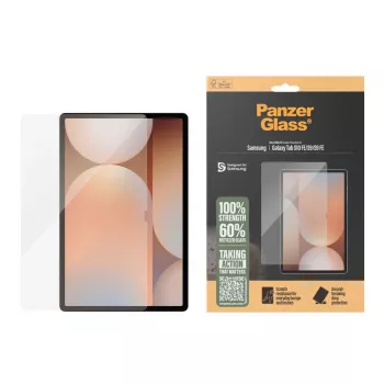 Beeldschermbeschermingsfolie PanzerGlass voor Samsung Galaxy Tab S9 / S9 FE / S10 FE — gehard glas, PET, siliconen, transparant, Ultra‑Wide Fit