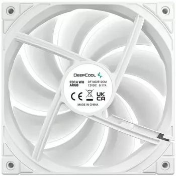 Koelventilator DeepCool FD14 ARGB wit 140mm 3in1 — 140 mm, ARGB, wit, 3-pack