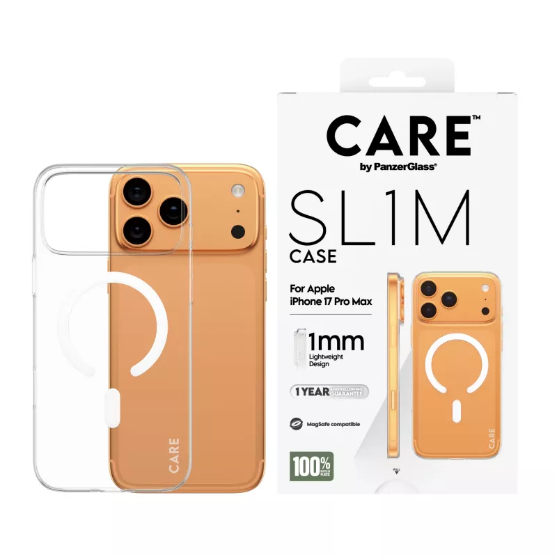 Beschermhoes PanzerGlass CARE™ SL1M hoes transparant met MagSafe voor iPhone 17 Pro Max